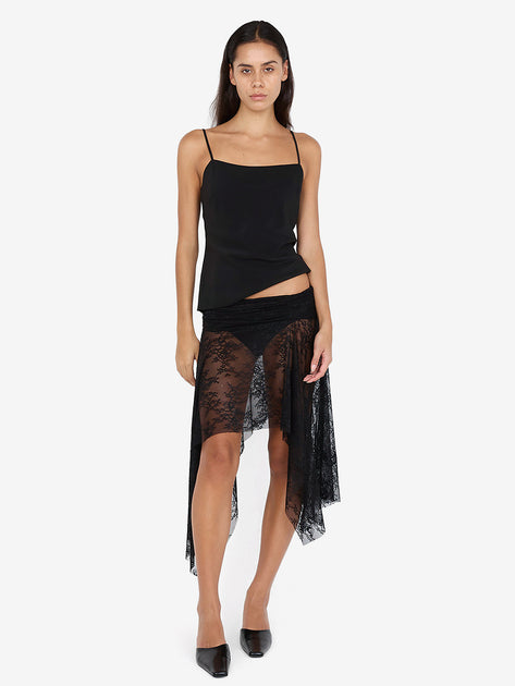 AUDREY SHEER ASYM SKIRT - BLACK – BEC + BRIDGE US
