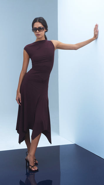 bec and bridge ulla asym midi dress NARA ASYM MIDI DRESS