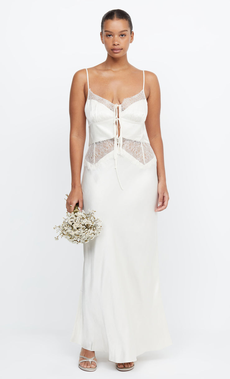 Celine Bridal Bridesmaid Lace Maxi Dress in White Ivory by Bec + Bridge