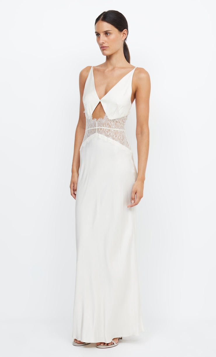 Celine Maxi Bridal Dress Lace Detail in White Ivory by Bec + Bridge