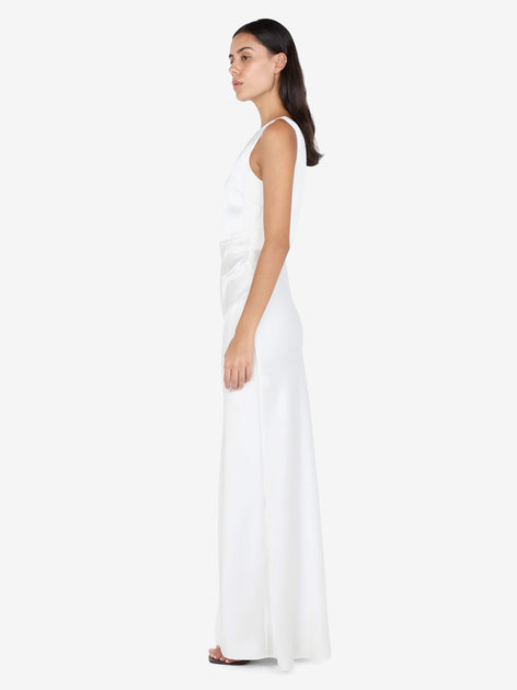 bec and bridge piper asym midi dress The Dreamer Asym Dress in Ivory