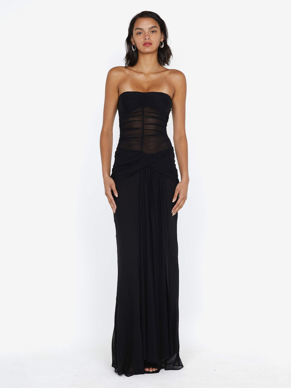 black roll neck mini dress ÉTERNE Turtleneck Minidress Its flared skirt adds Size:6x How To Find The SCV021327_B