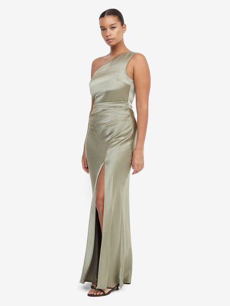 slim fit dress slacks RENT Bec & Bridge Crest Midi Dress Green (RRP £220)