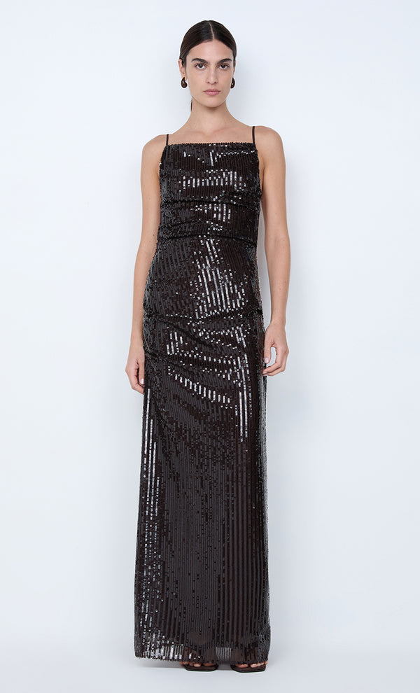 ROMILLY MAXI DRESS - DARK CHOCOLATE