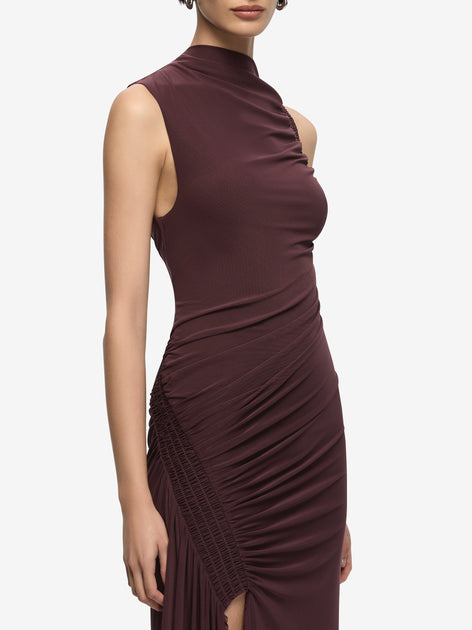 MARABOU MAXI DRESS - AUBERGINE 0 MARABOU MAXI DRESS - AUBERGINE 0