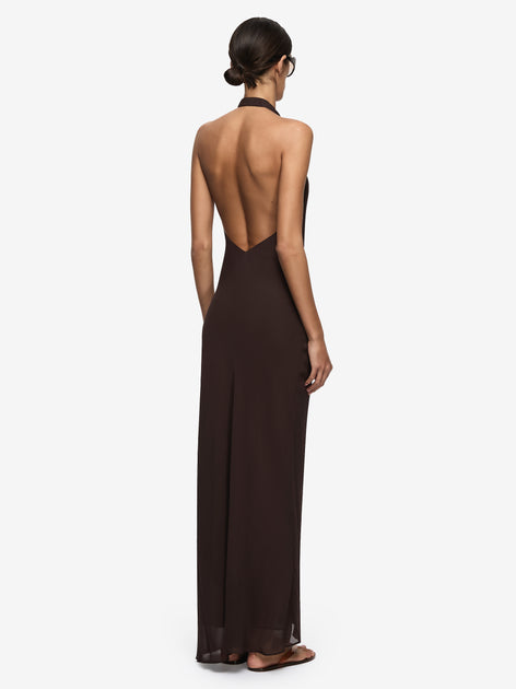 Soneva Wrap Dress in Dark Chocolate