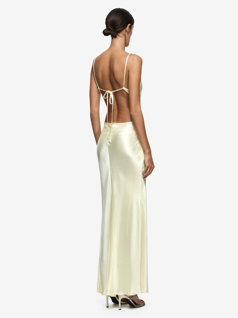 bec and bridge gold slip dress Eternity V Maxi Dress in Rose Gold main image 1