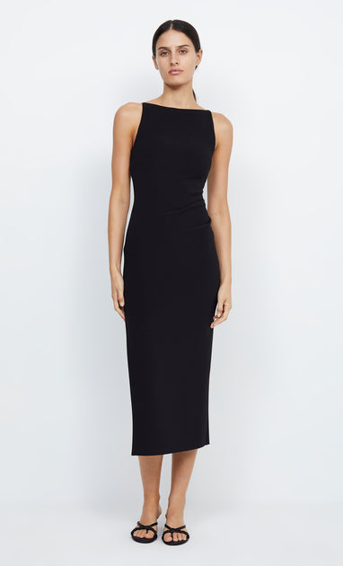 knee length dresses for ladies Be Mine Tuck Dress in Black
