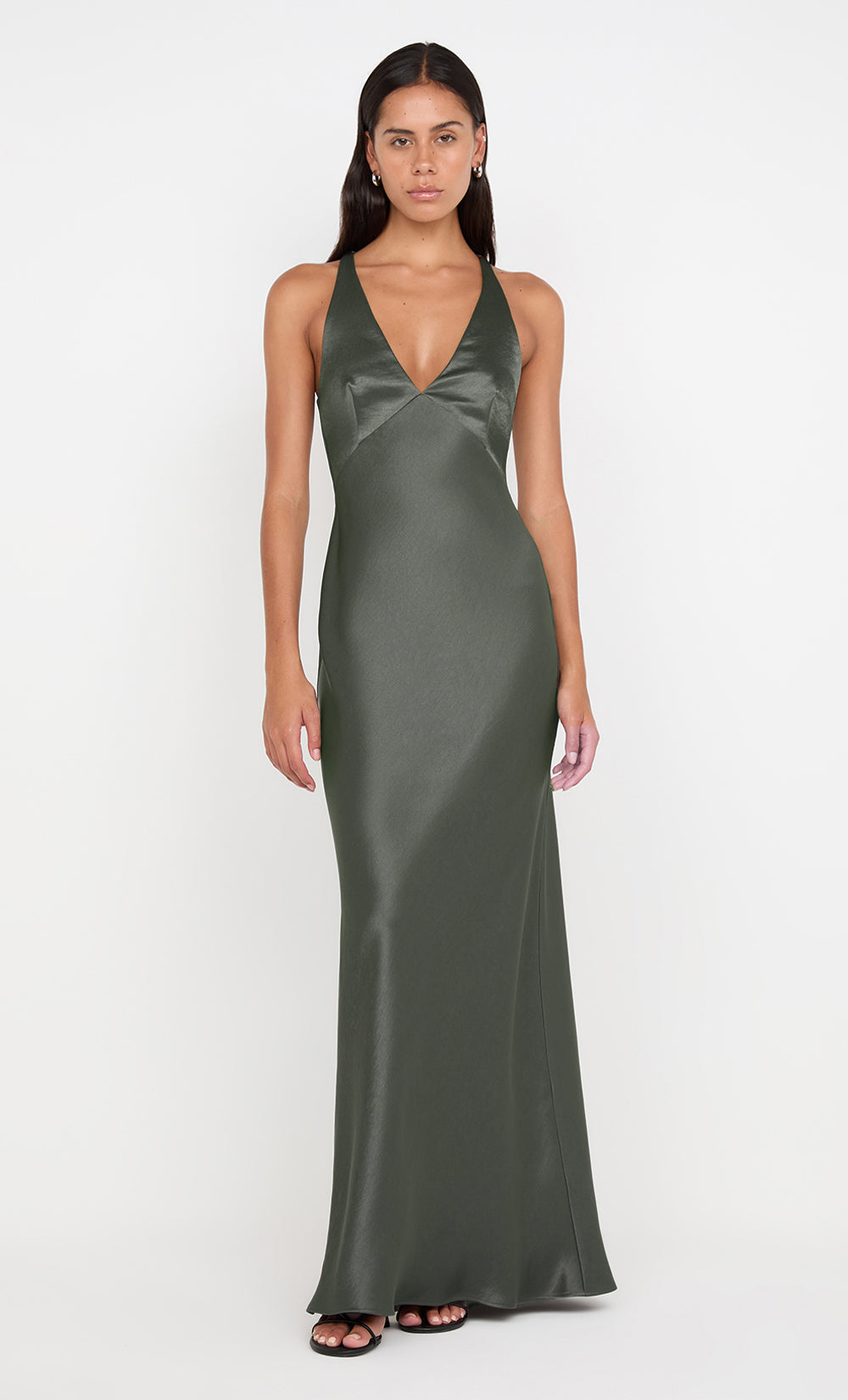 bec and bridge green silk dress Bec and Bridge Green Silk Slip Gown by Bec & Bridge