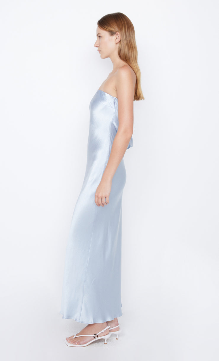 Moon Dance Strapless Maxi Dress in Dusty Blue by Bec + Bridge