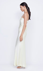Moon Dance Strapless Formal Bridesmaid Dress in Ice Yellow by Bec + Bridge