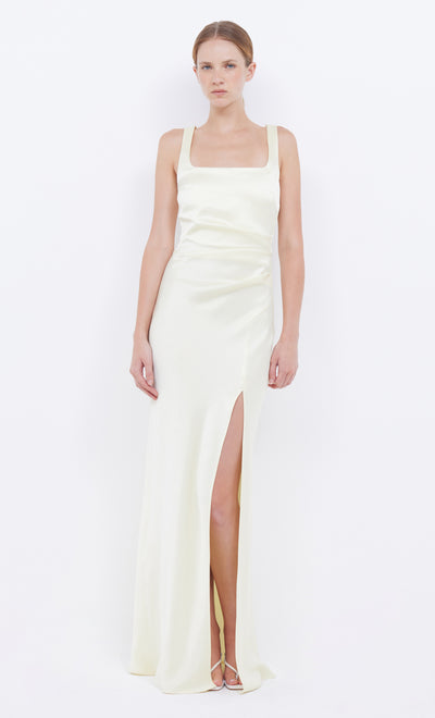 THE DREAMER SQUARE NECK DRESS - ICE YELLOW
