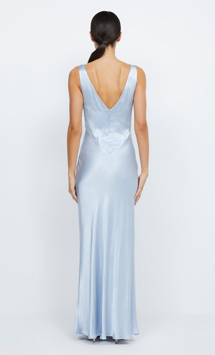 Moon Dance V Neck Verona Maxi Prom Bridesmaid Dress in Dusty Blue by Bec + Bridge