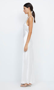 Moon Dance V Neck Verona Silk Maxi Dress in Ivory White by Bec + Bridge