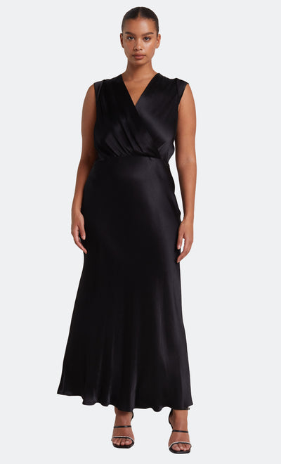 Moon Dancce Maxi V Neck Bridesmaid Formal Dress in Black by Bec + Bridge