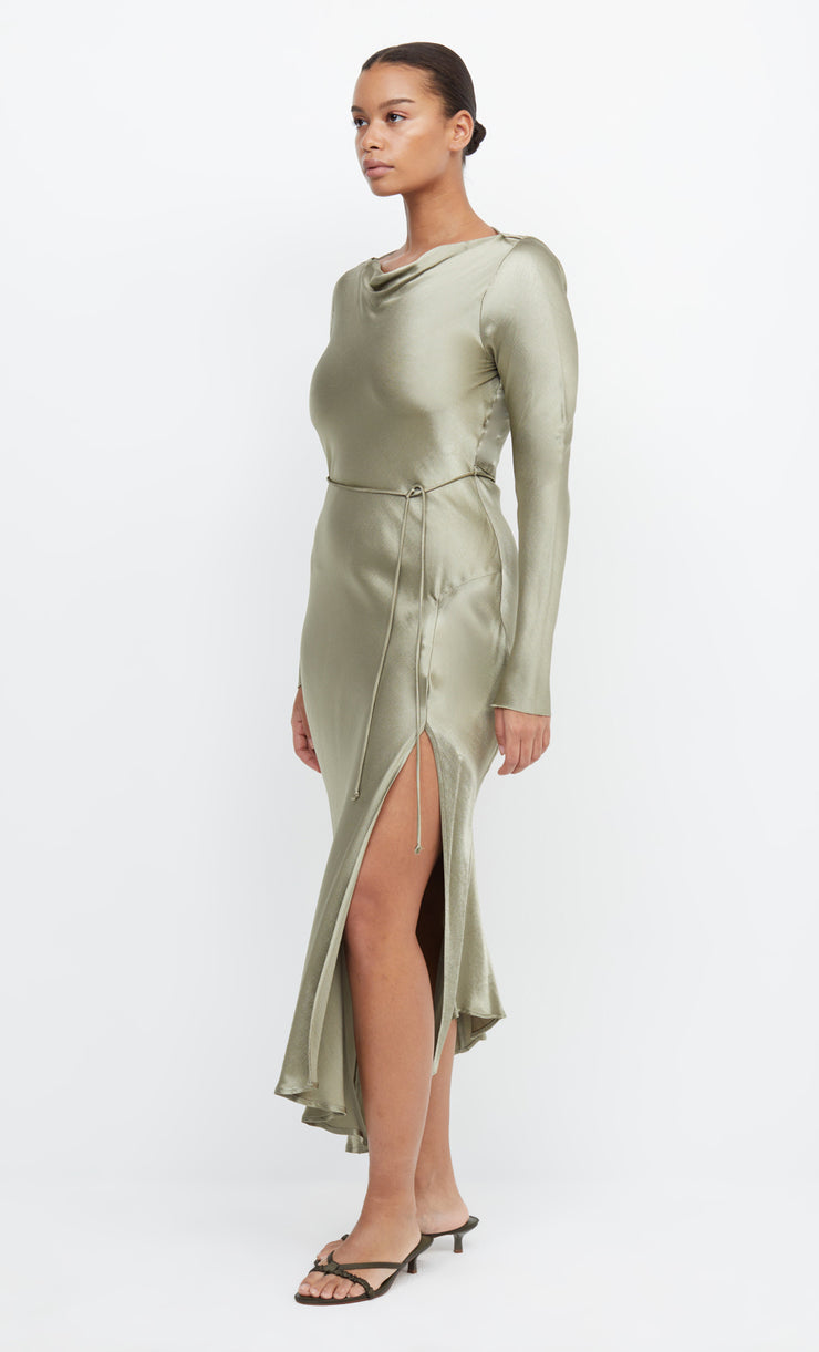 Moon Dance Long Sleeve Maxi Bridesmaid Formal Dress in Sage Green by Bec + Bridge