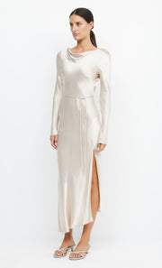 Moon Dance Long Sleeve Maxi Bridesmaid Bridal Dress in Sand by Bec + Bridge