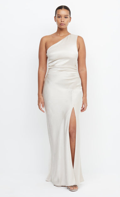 the dreamer asym dress sand