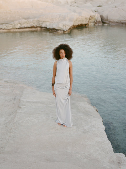 JUNA MAXI DRESS - SILVER