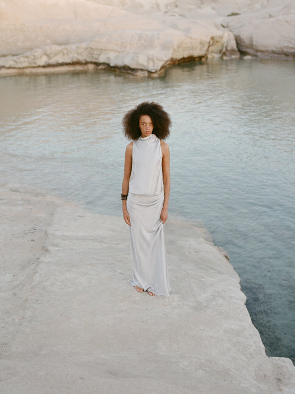 JUNA MAXI DRESS - SILVER