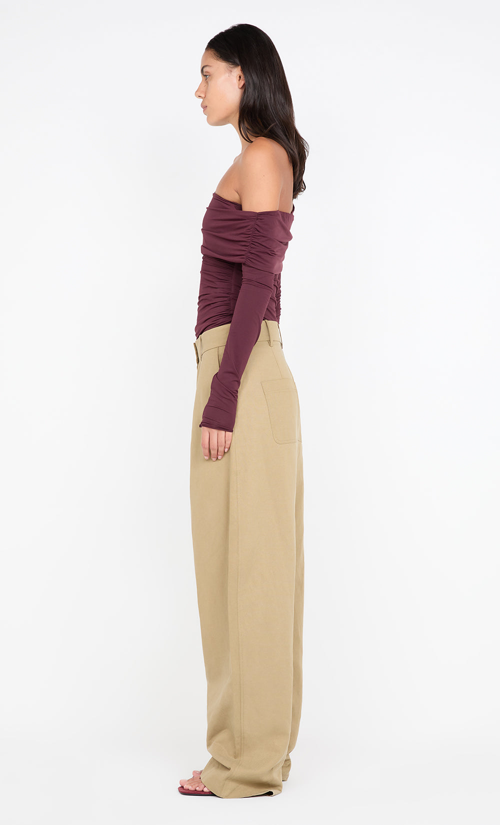 TILLIE DRAPE TOP - PLUM