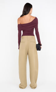 TILLIE DRAPE TOP - PLUM