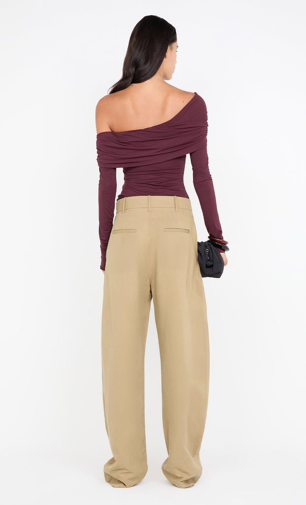 TILLIE DRAPE TOP - PLUM