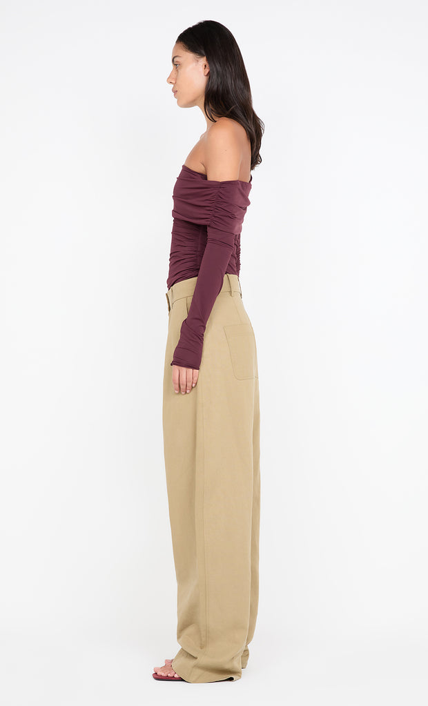 TILLIE DRAPE TOP - PLUM