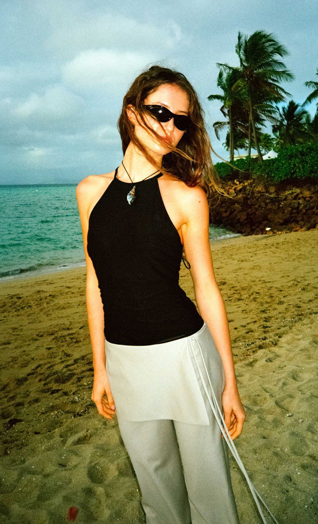 WINNIE FRILL TOP - BLACK