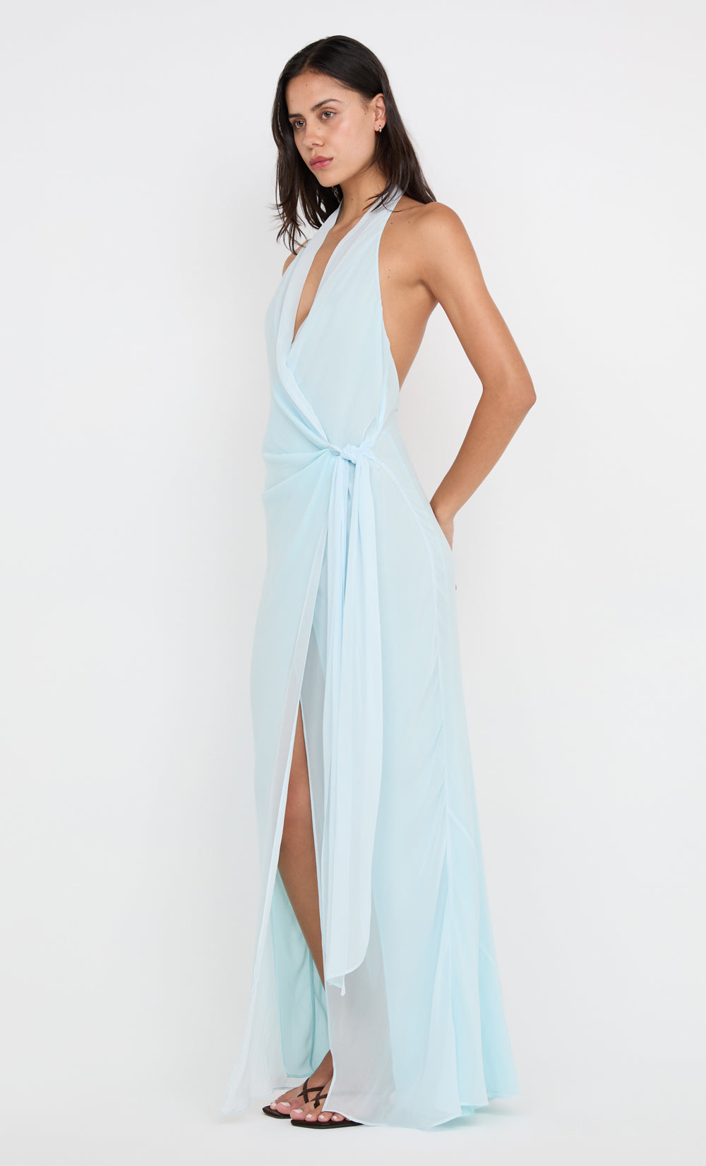 SONEVA WRAP DRESS - ARCTIC BLUE BEC + BRIDGE US SONEVA WRAP DRESS - ARCTIC BLUE BEC + BRIDGE US