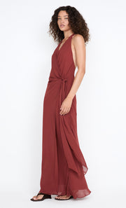 SONEVA WRAP DRESS - RUST