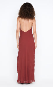 SONEVA WRAP DRESS - RUST