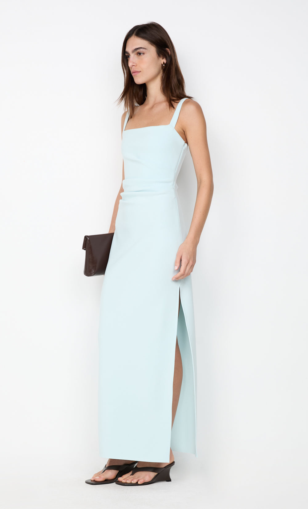 LEORA TUCK MAXI DRESS - ARCTIC BLUE
