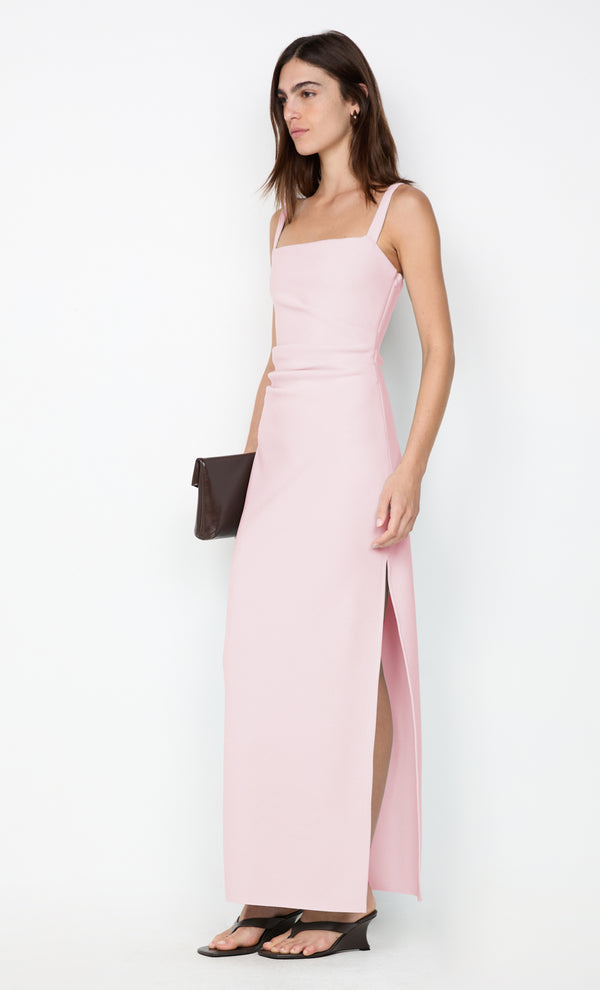 LEORA TUCK MAXI DRESS - POWDER PINK