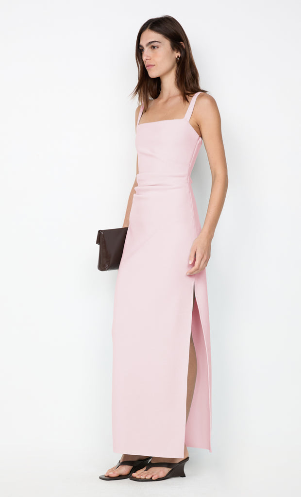 LEORA TUCK MAXI DRESS - POWDER PINK
