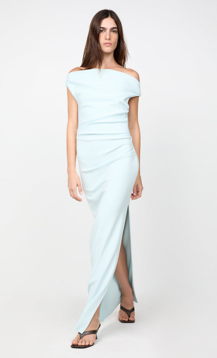 LEORA ASYM MAXI DRESS - ARCTIC BLUE