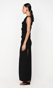 LEORA ASYM MAXI DRESS - BLACK