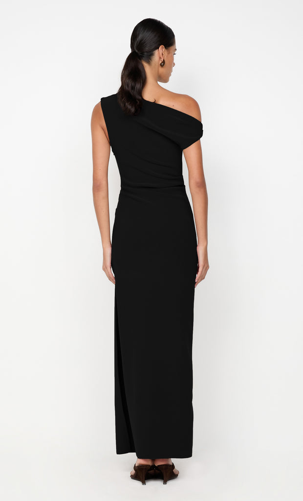 LEORA ASYM MAXI DRESS - BLACK