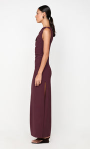 LEORA ASYM MAXI DRESS - PLUM