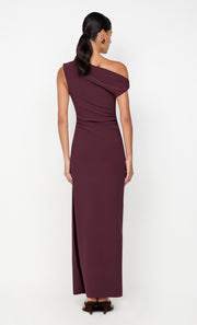 LEORA ASYM MAXI DRESS - PLUM