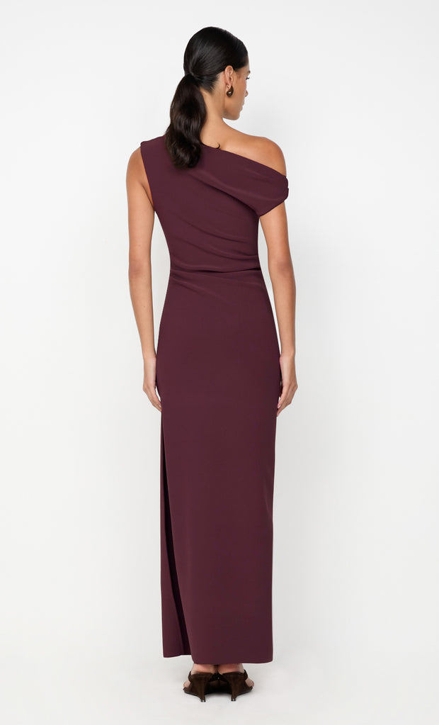 LEORA ASYM MAXI DRESS - PLUM