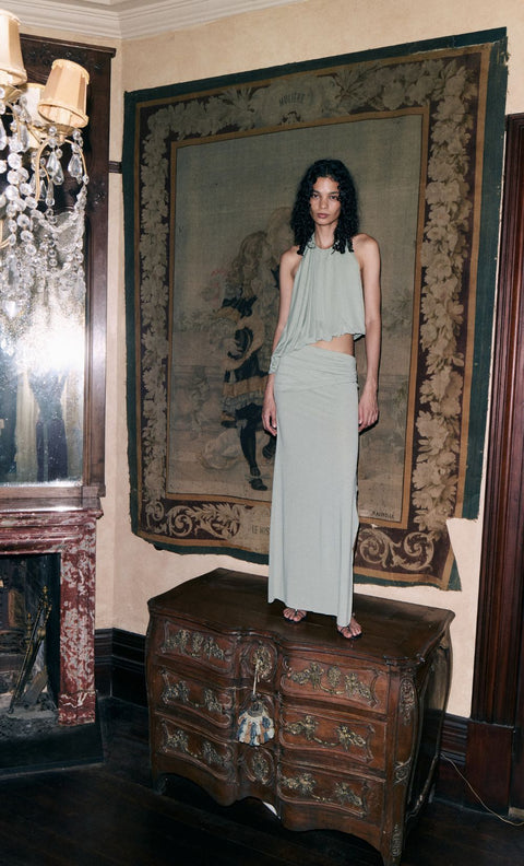 CADENCE RACER MAXI DRESS - PISTACHIO