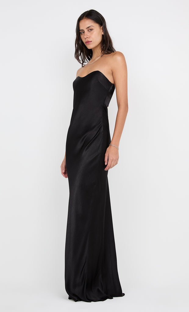 CINDER STRAPLESS MAXI DRESS - BLACK