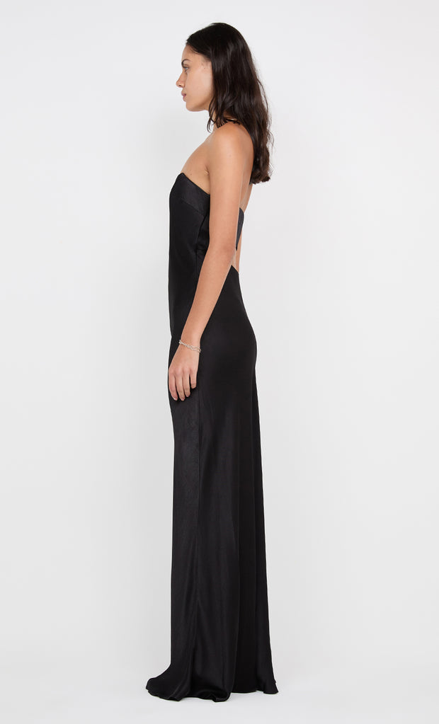 CINDER STRAPLESS MAXI DRESS - BLACK