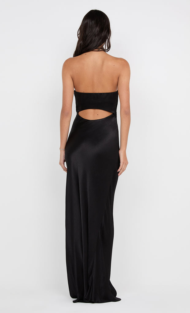 CINDER STRAPLESS MAXI DRESS - BLACK