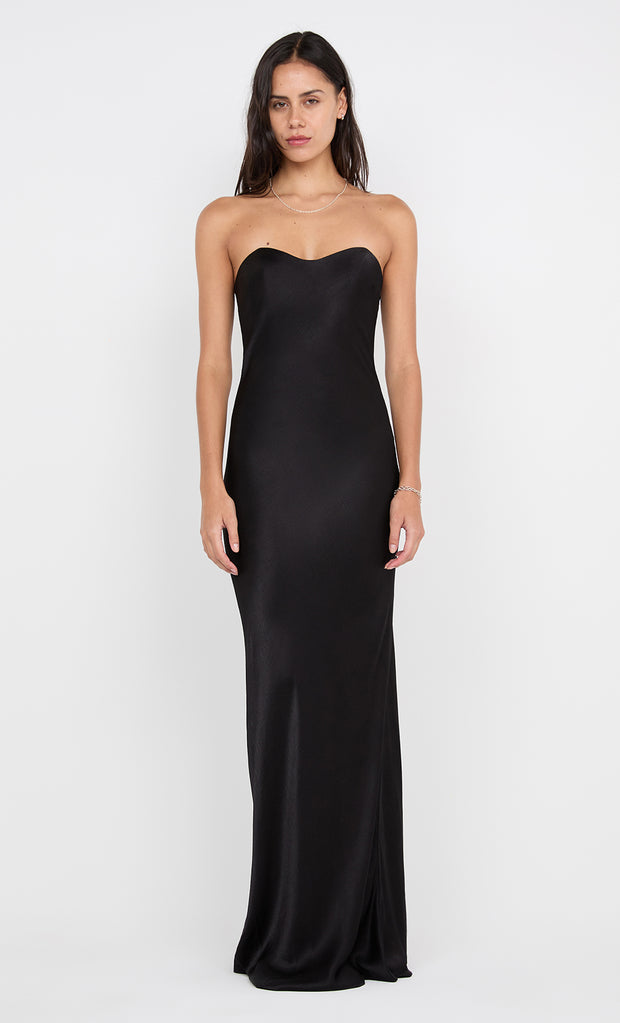 CINDER STRAPLESS MAXI DRESS - BLACK