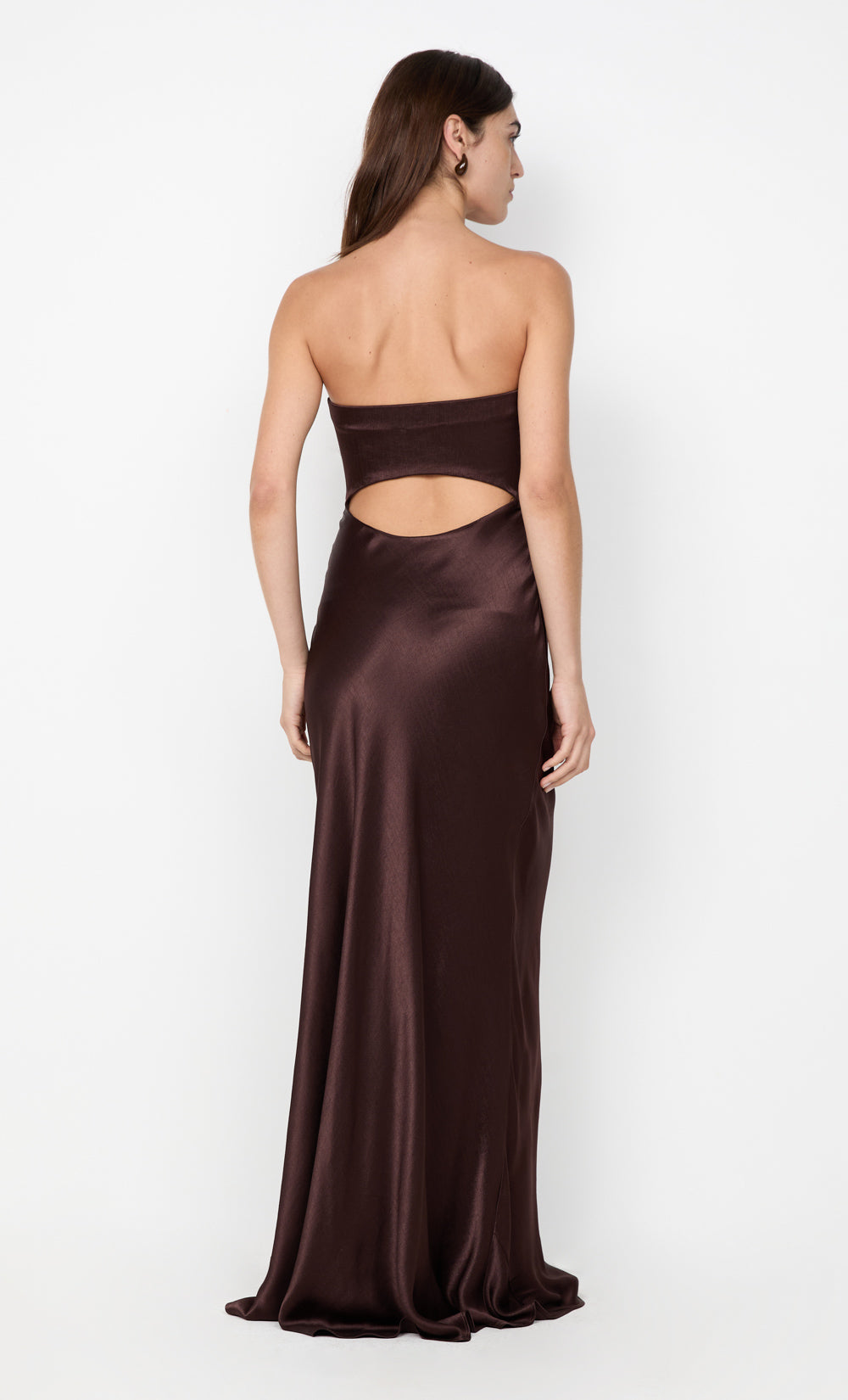 CINDER STRAPLESS MAXI DRESS - DARK CHOCOLATE