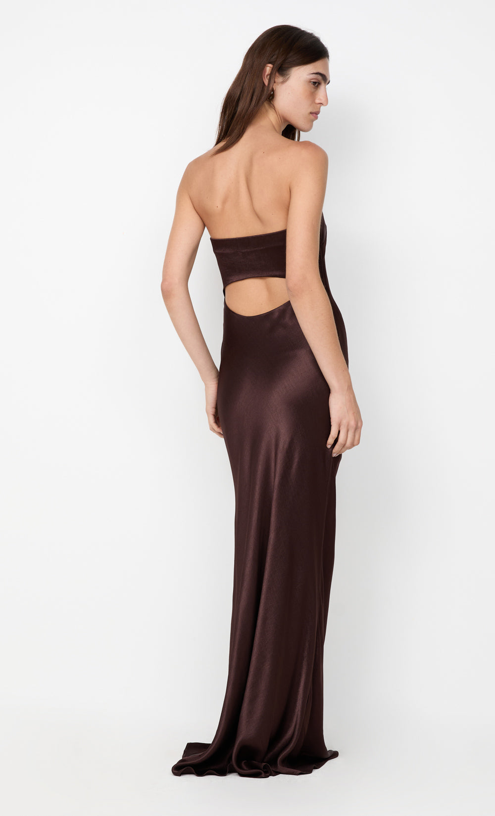 CINDER STRAPLESS MAXI DRESS - DARK CHOCOLATE