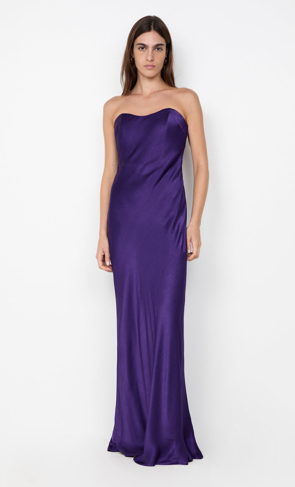 CINDER STRAPLESS MAXI DRESS - DEEP PURPLE