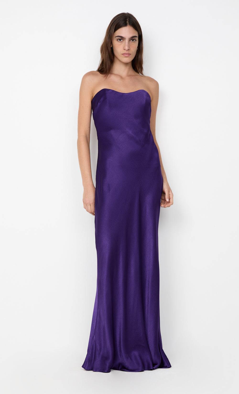 CINDER STRAPLESS MAXI DRESS - DEEP PURPLE BEC + BRIDGE US CINDER STRAPLESS MAXI DRESS - DEEP PURPLE BEC + BRIDGE US